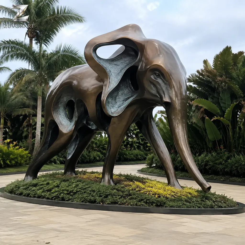 An elephant-like silhouette is simplified through large cutaway openings.