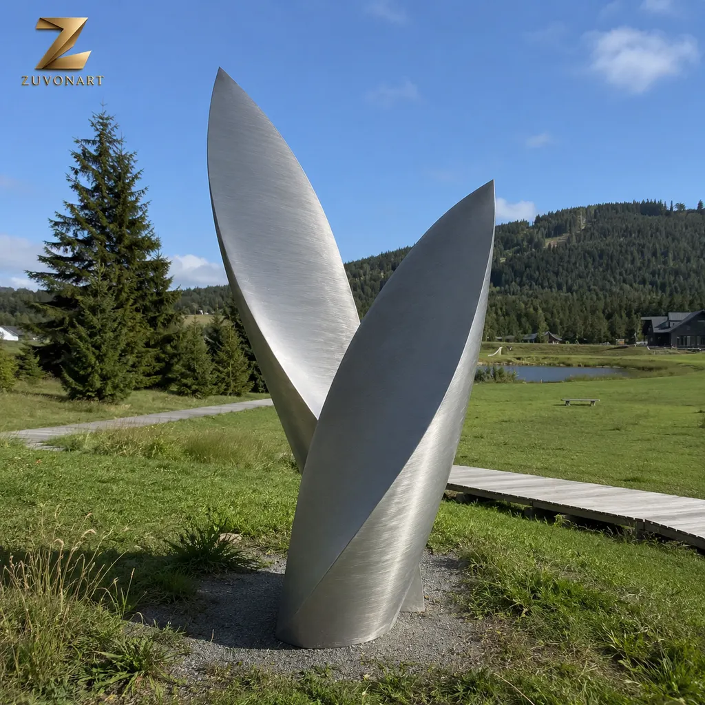 Two upright leaf-like blades separate around a narrow central gap.